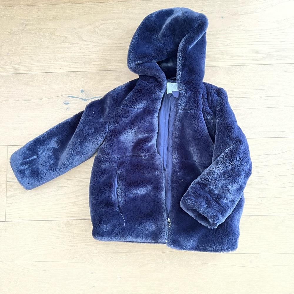 Youth navy fur sweater/jacket Zara